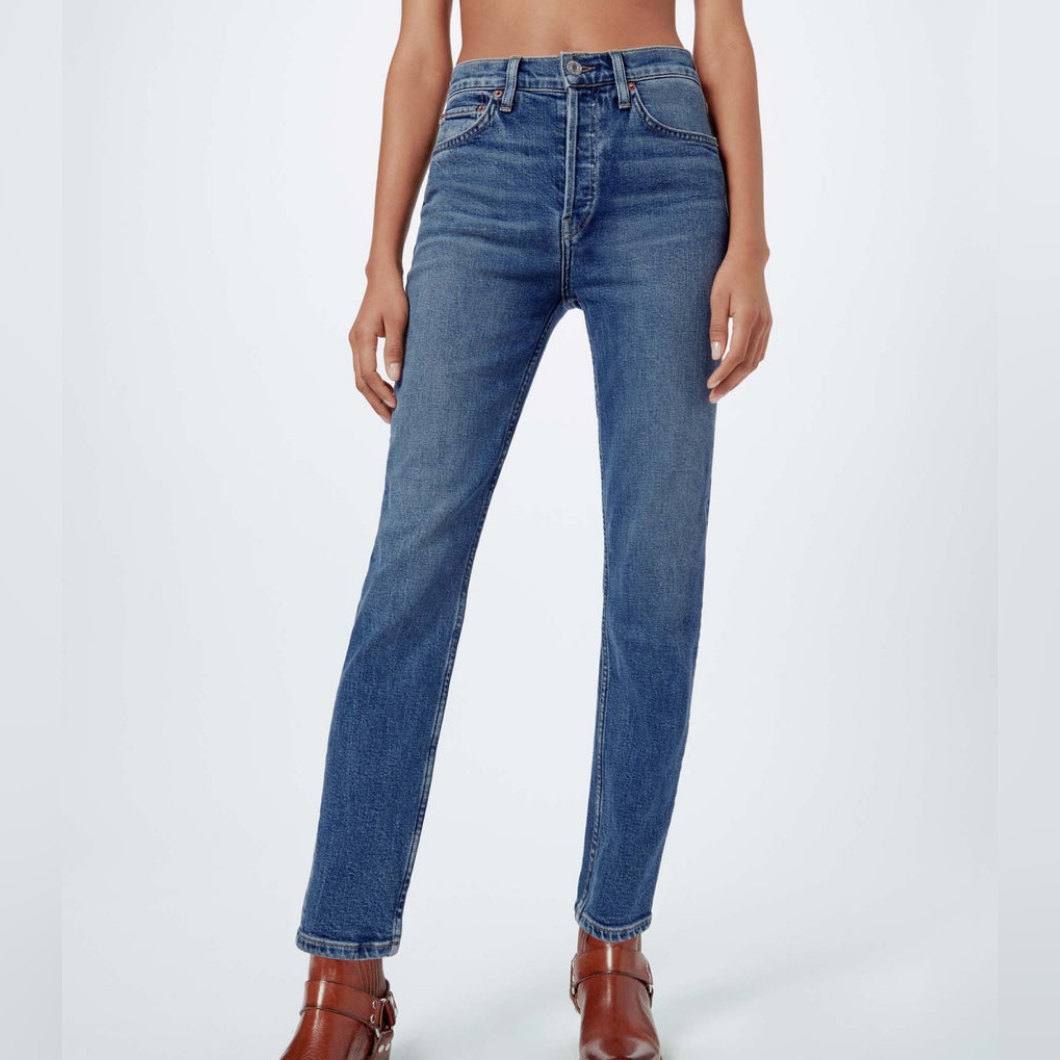 Redone Comfort Stretch High Rise Ankle Crop Size 26